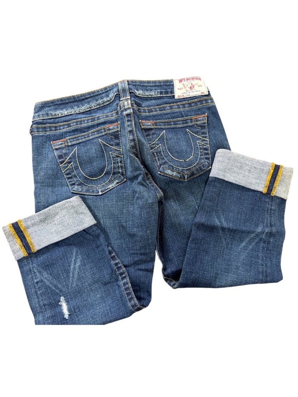 True Religion Lizzy Women’s Sz 29 Cuffed Cropped Capri Jeans